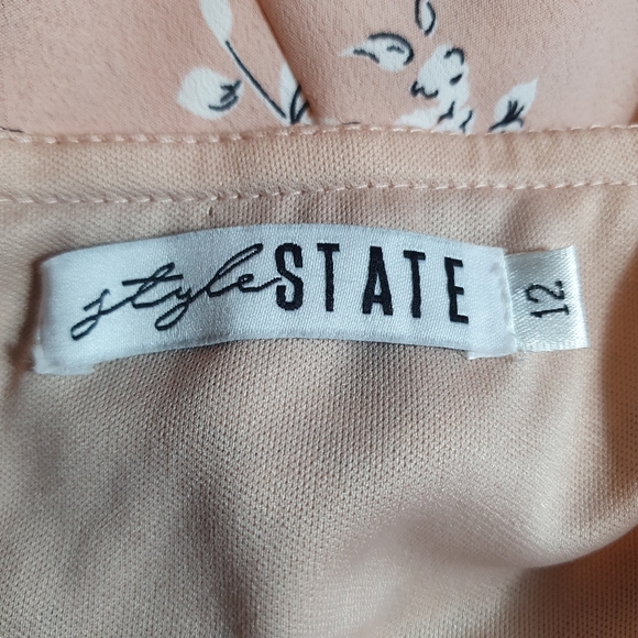 Floral wrap dress boho peach white Sze 12 maxi strappy Hi-Lo belted frill summer - Picture 7 of 8